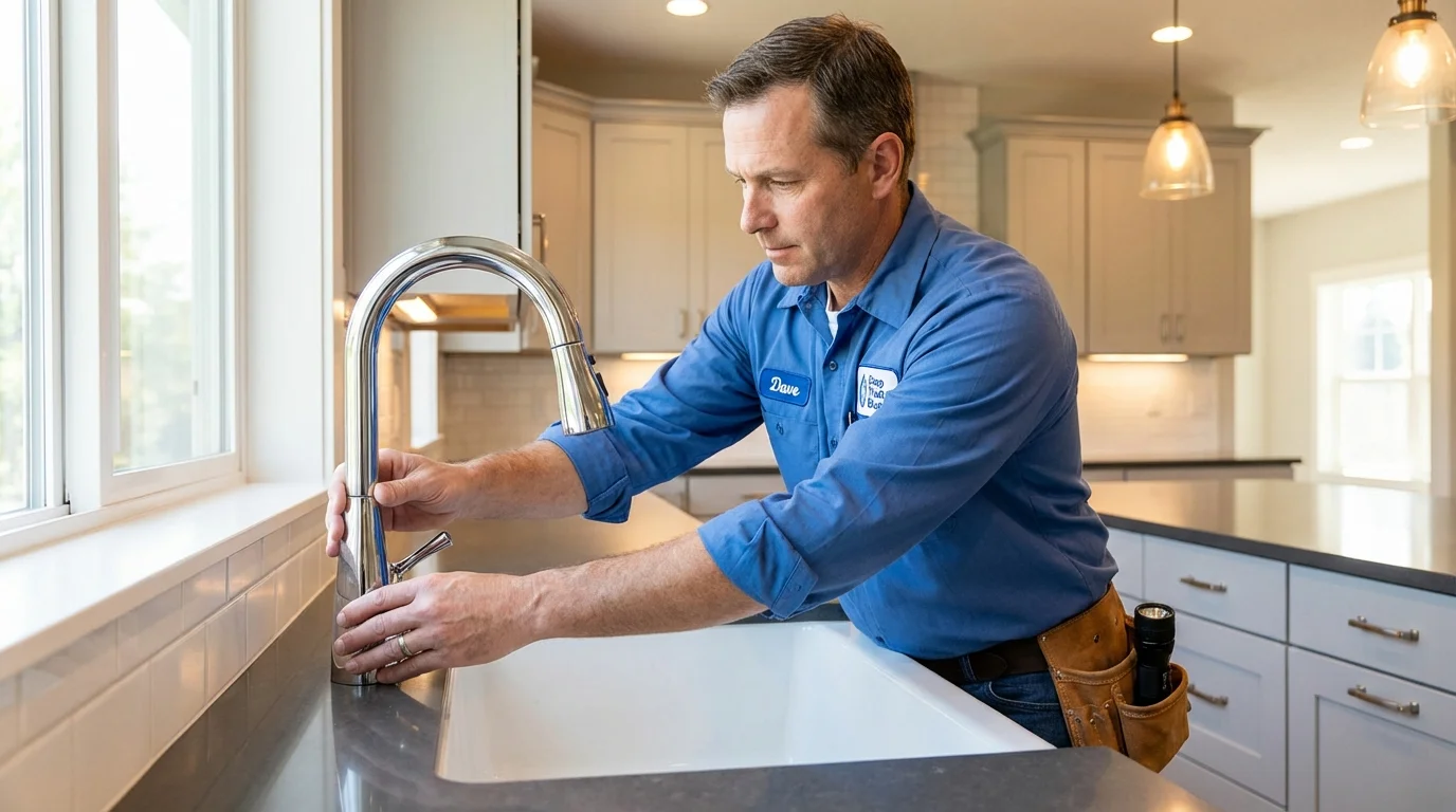 Kitchen faucet installation by Johns Plumbing LLC in Francestown