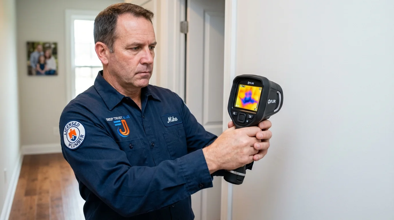 Thermal imaging leak detection by Johns Plumbing LLC in Francestown