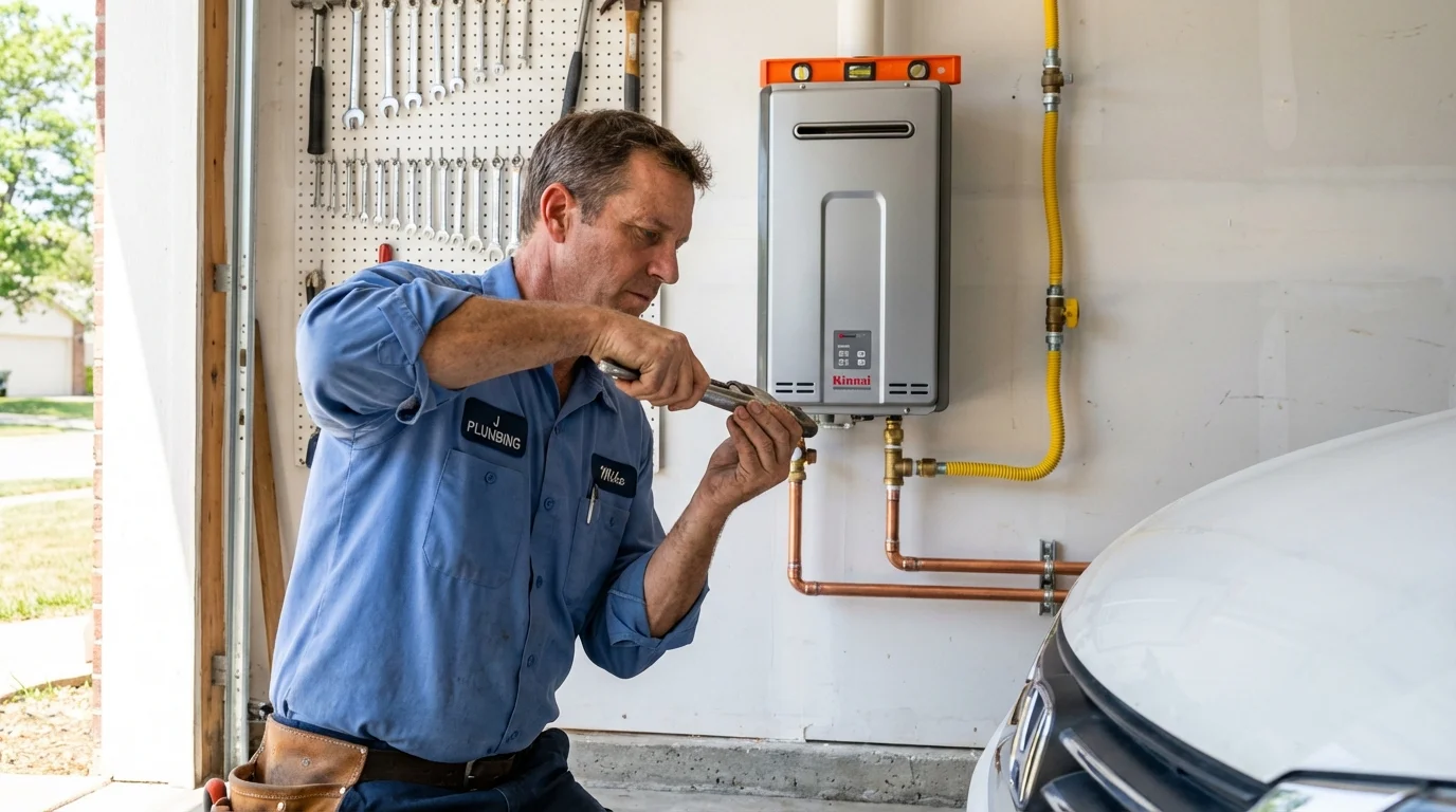 Tankless water heater installation by a Johns Plumbing LLC plumber in Francestown